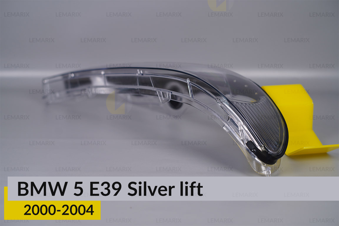 Скло фари BMW 5 E39 Silver (2000-2004) рест ліве