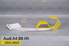 Хромована декоративна маска нижня Audi A4 B8 (2011-2015) рест ліва