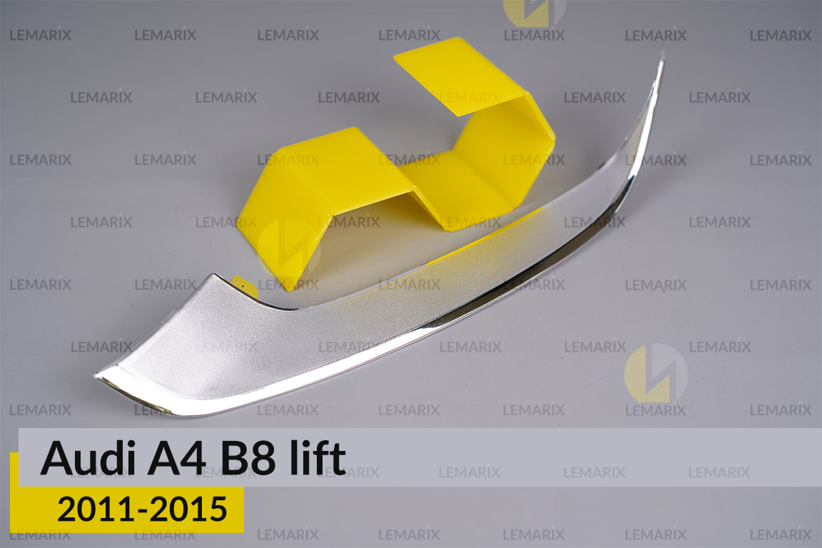 Хромована декоративна маска нижня Audi A4 B8 (2011-2015) рест ліва