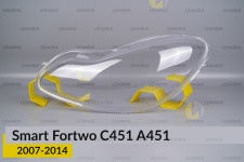 Стекло фары Smart Fortwo C451 A451 (2007-2014) левое