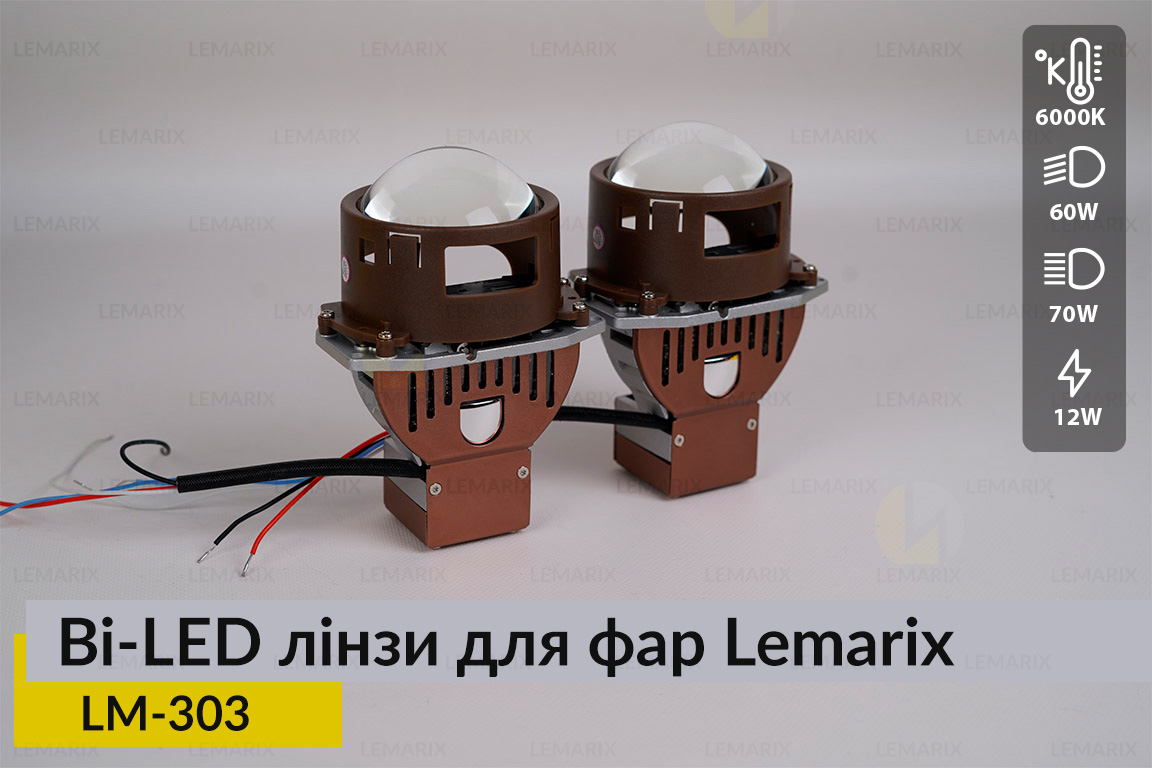 BI-LED лінзи в фари Lemarix 303