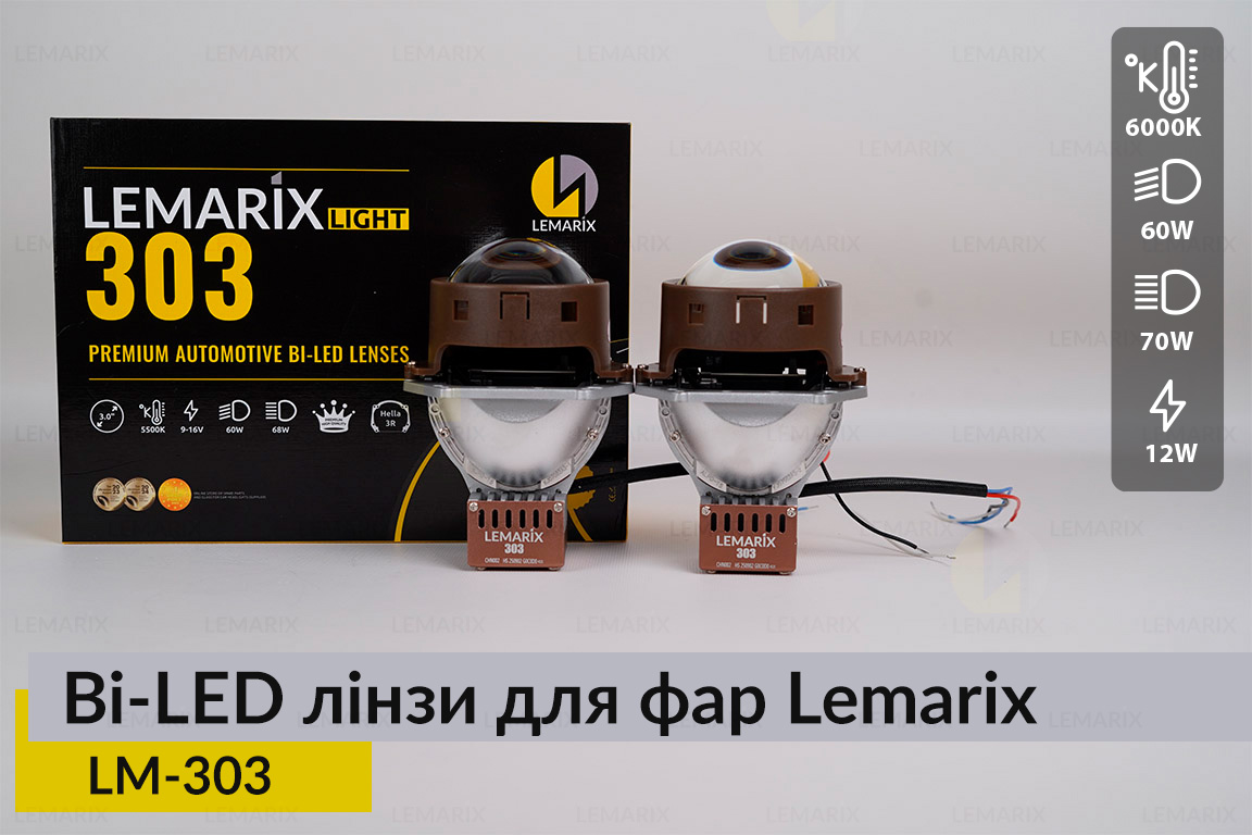 BI-LED лінзи в фари Lemarix 303