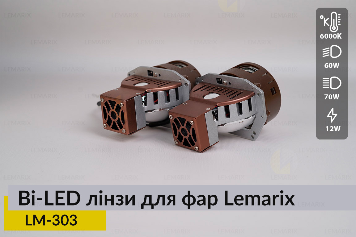 BI-LED лінзи в фари Lemarix 303