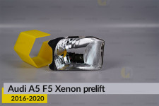 Хромована маска світлорозсіювача Audi A5 F5 Xenon (2016-2020) дорест права