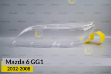 Скло фари Mazda 6 GG1 (2002-2008) ліве