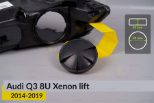 Крышка колпак заглушка фары Audi Q3 8U Xenon (2014-2019) рест средняя левая / правая