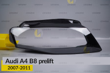Скло фари Audi A4 B8 (2007-2011) дорест праве