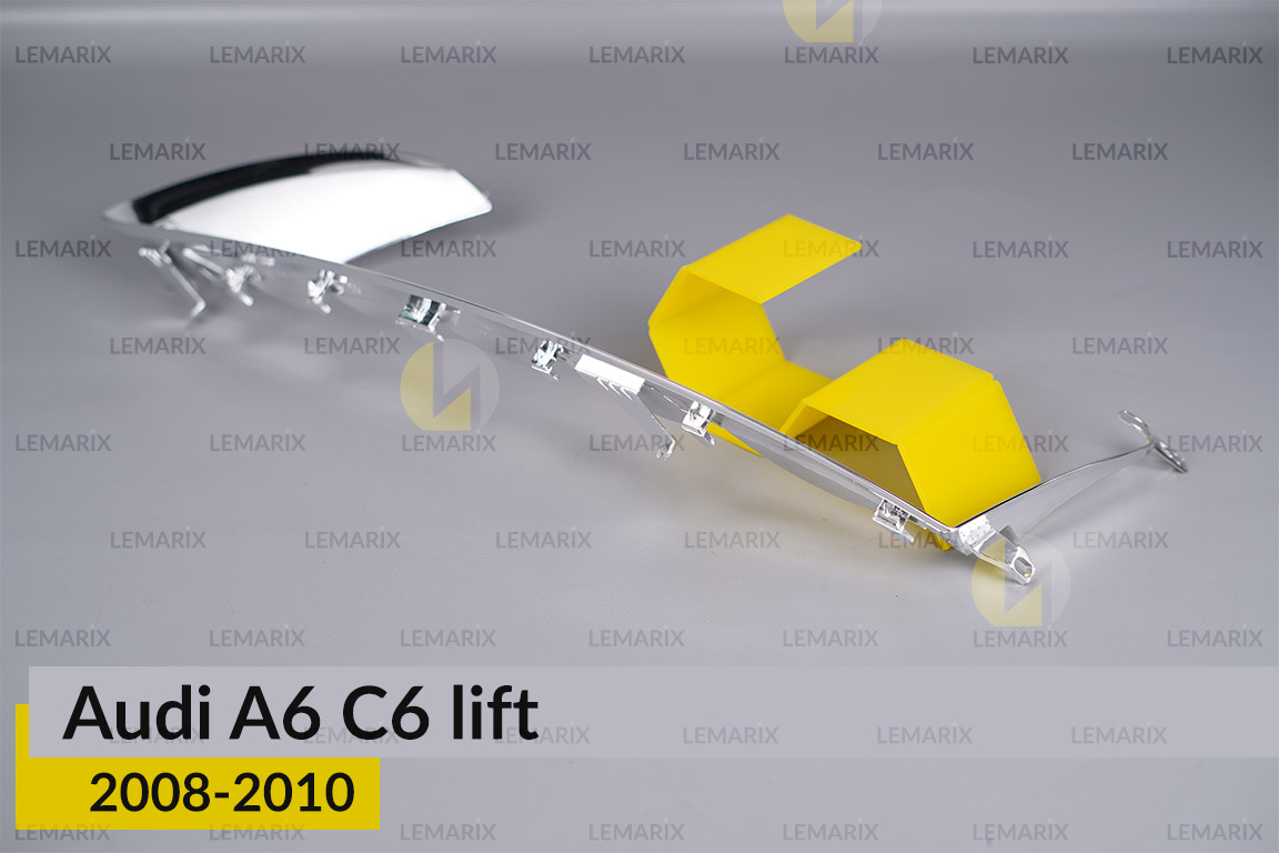 Хромована декоративна маска середня Audi A6 C6 (2008-2010) рест ліва
