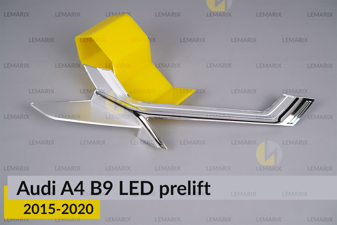 Хромована декоративна маска середня Audi A4 B9 LED (2015-2020) дорест права