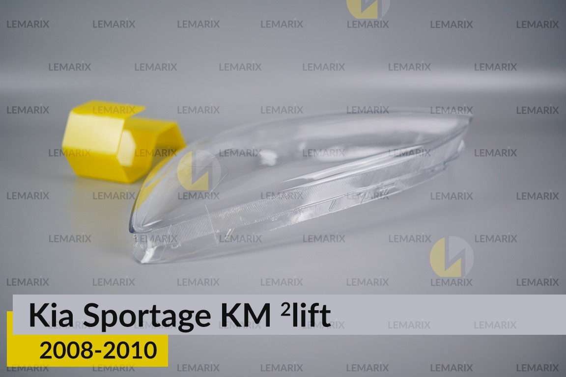 Скло фари KIA Sportage KM (2008-2010) 2 рест ліве