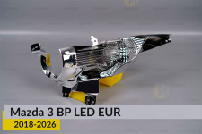 Хромована маска Mazda 3 BP LED EUR (2018-2026) ліва
