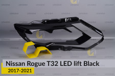 Декоративная маска внешняя Nissan Rogue T32 LED Black (2017-2021) рест правая