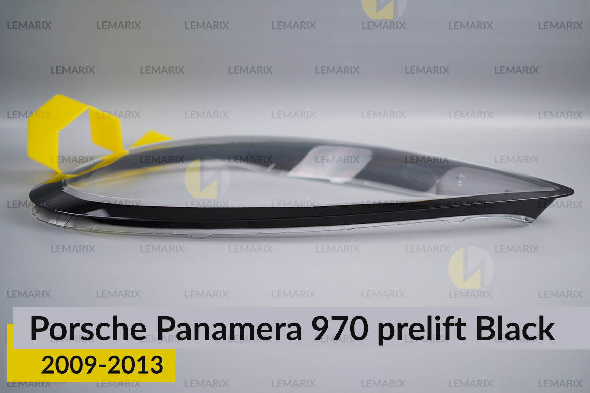 Скло фари Porsche Panamera 970 Black (2009-2013) дорест ліве