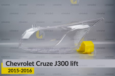 Скло фари Chevrolet Cruze J300 (2015-2016) рест ліве