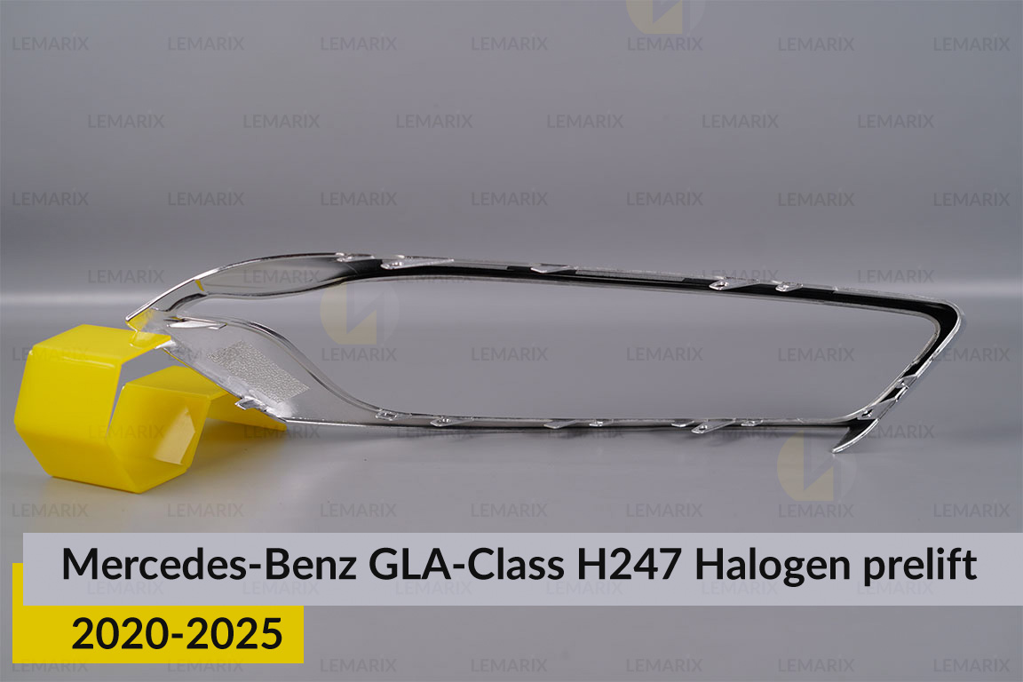 Хромована декоративна маска Mercedes-Benz GLA-Class H247 Halogen (2020-2025) дорест ліва