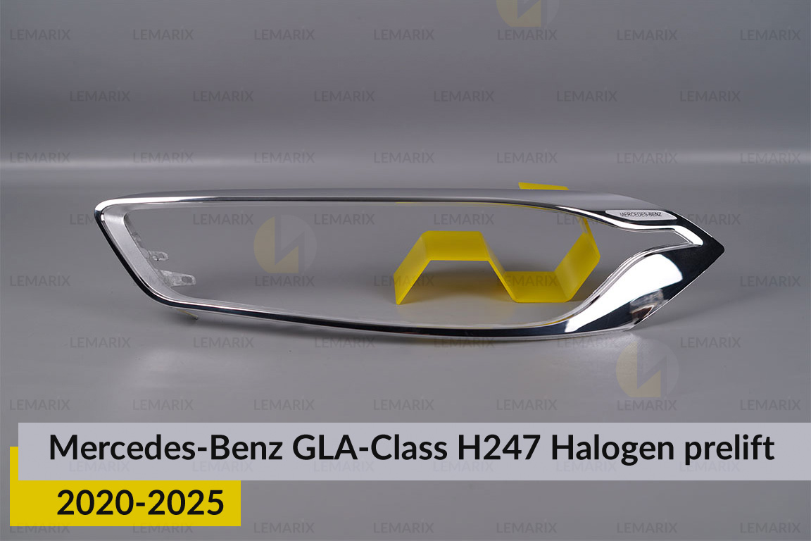 Хромована декоративна маска Mercedes-Benz GLA-Class H247 Halogen (2020-2025) дорест ліва