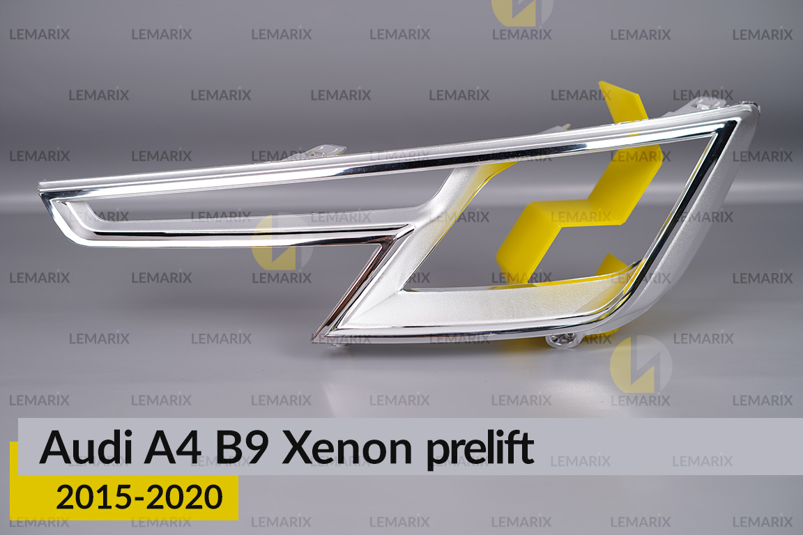 Хромована декоративна маска Audi A4 B9 Xenon (2015-2020) дорест ліва