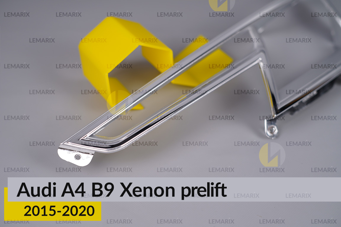 Хромована декоративна маска Audi A4 B9 Xenon (2015-2020) дорест ліва