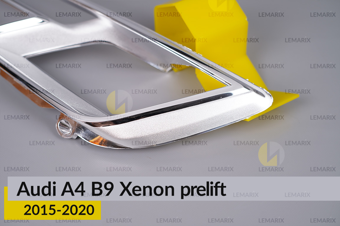 Хромована декоративна маска Audi A4 B9 Xenon (2015-2020) дорест ліва