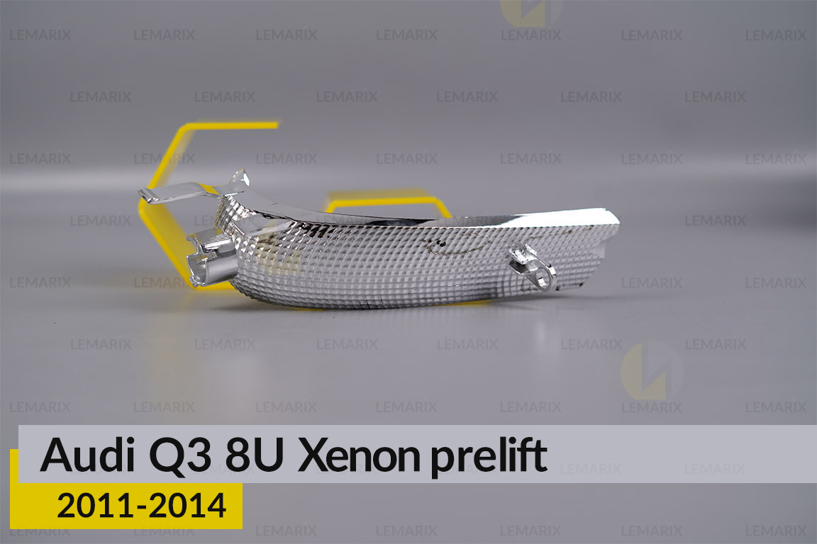 Хромована маска світлорозсіювача Audi Q3 8U Xenon (2011-2014) дорест ліва
