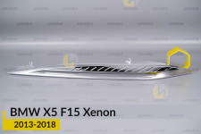 Хромована декоративна маска верхня BMW X5 F15 Xenon (2013-2018) ліва