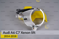 Хромована маска лінзи Audi A6 C7 Xenon (2014-2018) рест права