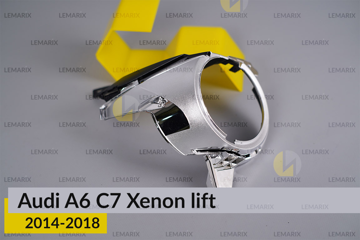 Хромована маска лінзи Audi A6 C7 Xenon (2014-2018) рест права