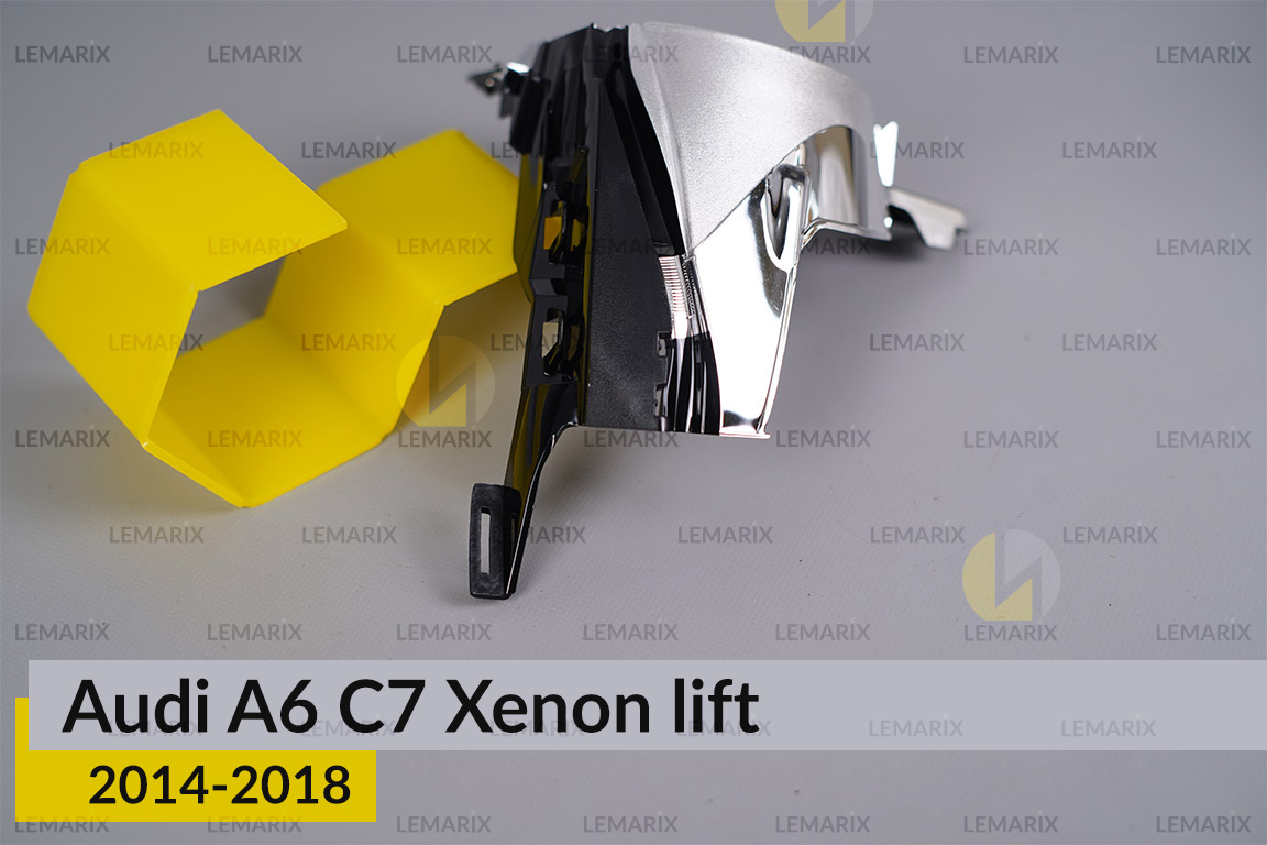 Хромована маска лінзи Audi A6 C7 Xenon (2014-2018) рест права