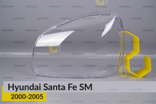 Скло фари Hyundai Santa Fe SM (2000-2005) ліве
