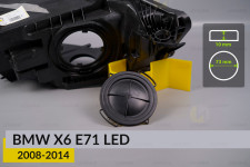 Крышка колпак заглушка фары BMW X6 E71 LED (2008-2014) левая/правая