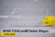 Стекло фары BMW 3 E46 Sedan Wagon (1998-2001) дорест левое