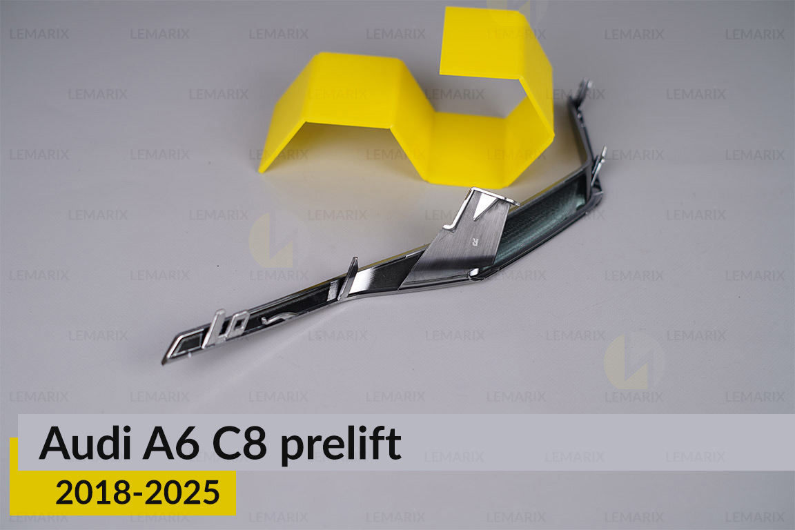 Хромована декоративна маска нижня Audi A6 C8 (2018-2025) дорест права