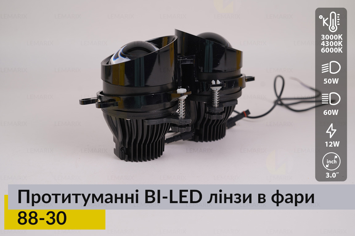 Протитуманні BI-LED лінзи в фари Lemarix 88-30