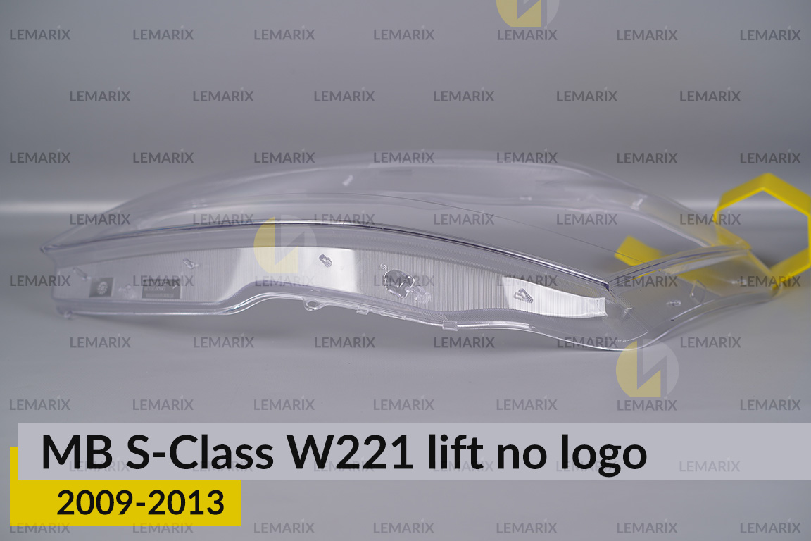 Скло фари Mercedes-Benz S-Class W221 no logo (2009-2013) рест ліве