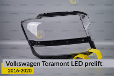 Скло фари VW Volkswagen Teramont LED (2016-2020) дорест праве