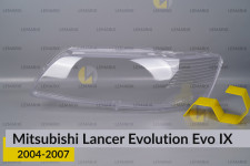Скло фари Mitsubishi Lancer Evolution Evo IX (2004-2007) ліве