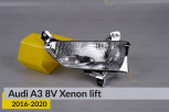 Хромована маска світлорозсіювача Audi A3 8V Xenon (2016-2020) рест ліва