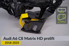 Кришка ковпак заглушка фари Audi A6 C8 Matrix HD (2018-2025) дорест середня права