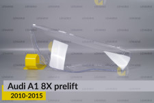 Стекло фары Audi A1 8X (2010-2015) дорест правое
