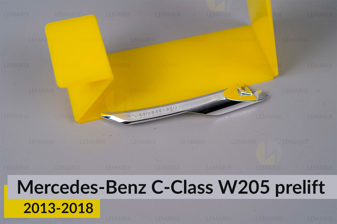 Хромована декоративна маска бокова інфо Mercedes-Benz C-Class W205 (2013-2018) дорест ліва