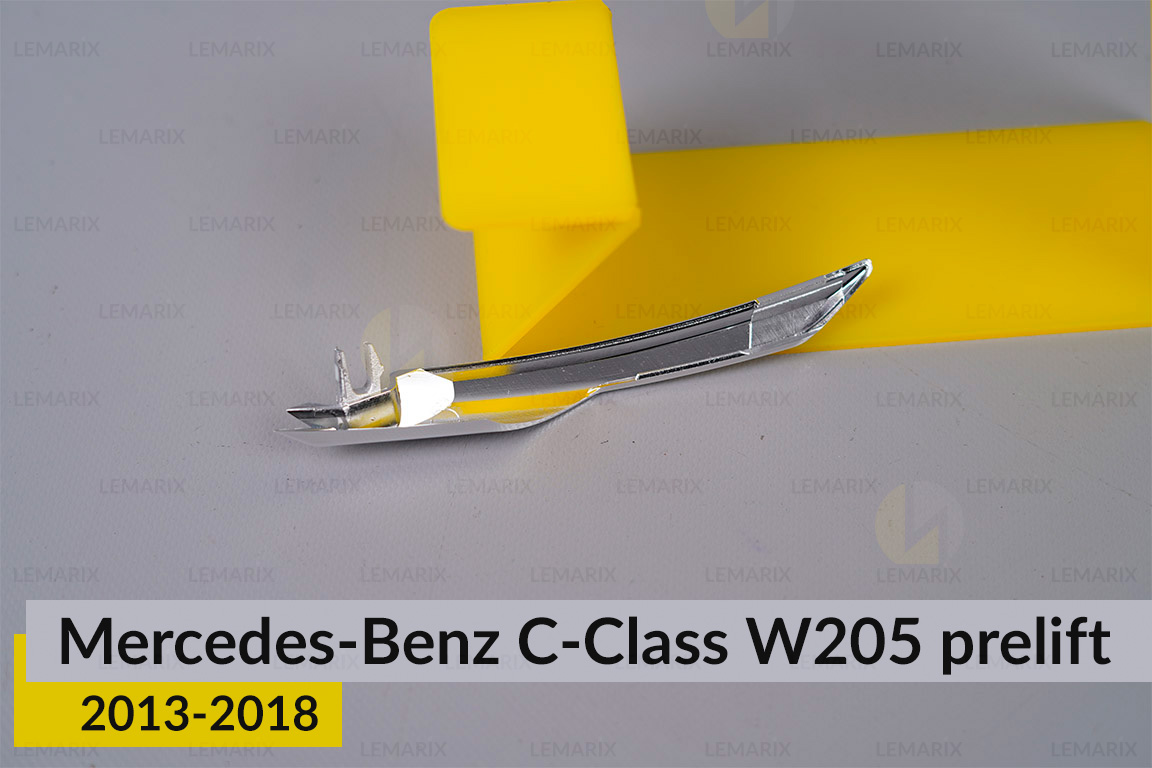 Хромована декоративна маска бокова інфо Mercedes-Benz C-Class W205 (2013-2018) дорест ліва