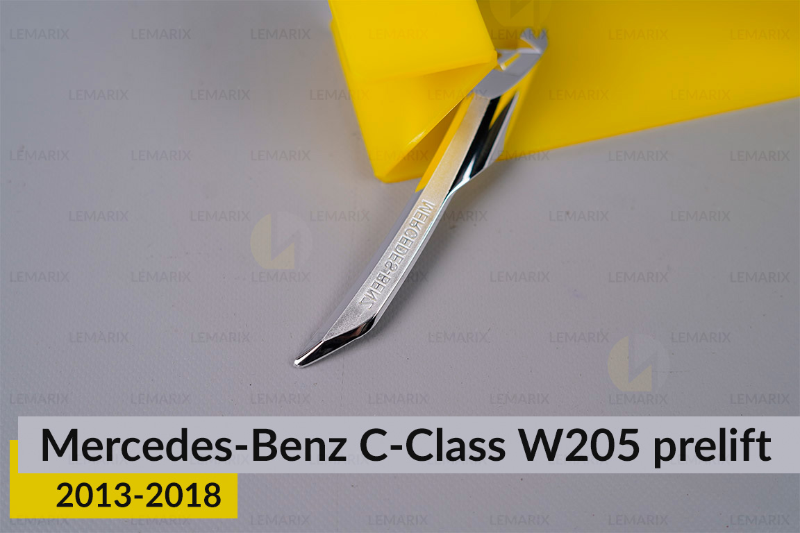 Хромована декоративна маска бокова інфо Mercedes-Benz C-Class W205 (2013-2018) дорест ліва
