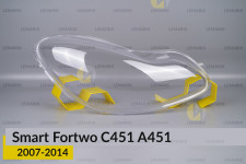 Скло фари Smart Fortwo C451 A451 (2007-2014) праве