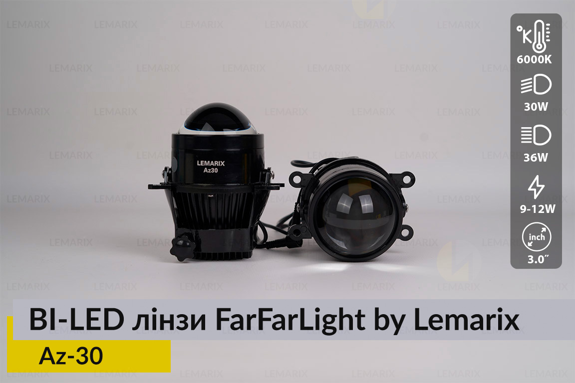 Противотуманные BI-LED линзы FarFarLight by Lemarix серии Azul – Az30