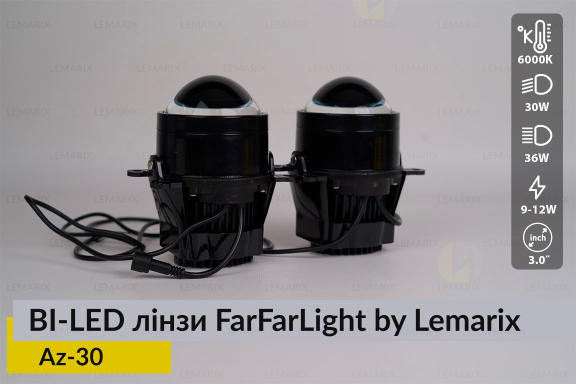 Противотуманные BI-LED линзы FarFarLight by Lemarix серии Azul – Az30