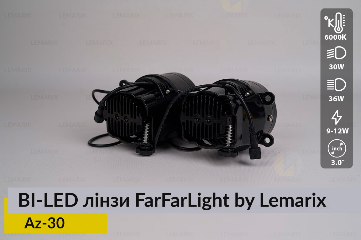 Противотуманные BI-LED линзы FarFarLight by Lemarix серии Azul – Az30
