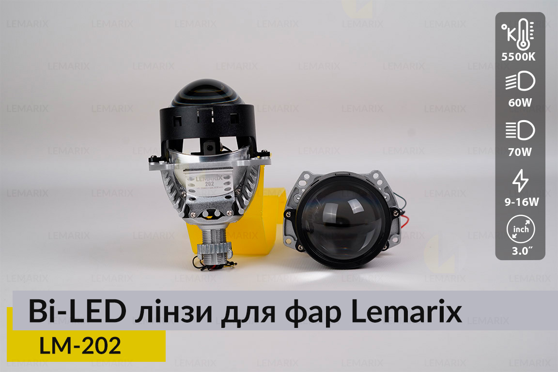 Автомобільні BI-LED лінзи в фари Lemarix 202-30