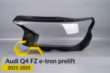 Скло фари Audi Q4 FZ e-tron (2021-2025) дорест ліве