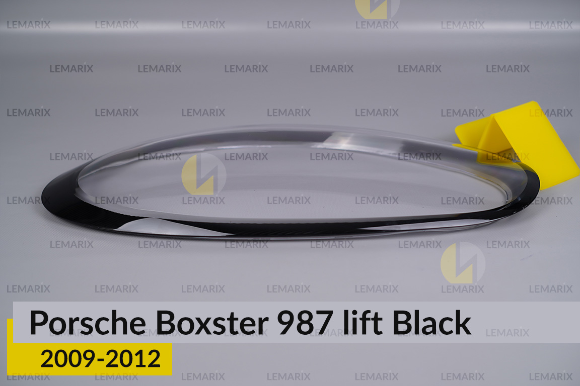 Скло фари Porsche Boxster 987 Black (2009-2012) рест ліве