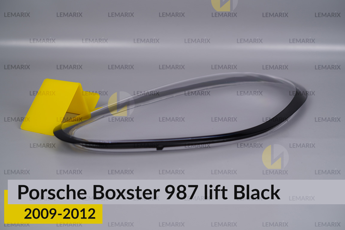 Скло фари Porsche Boxster 987 Black (2009-2012) рест ліве